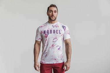 Nobull Men's T Shirts Purple | Australia (KA1876)